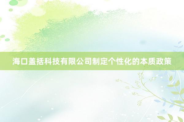 海口盖括科技有限公司制定个性化的本质政策